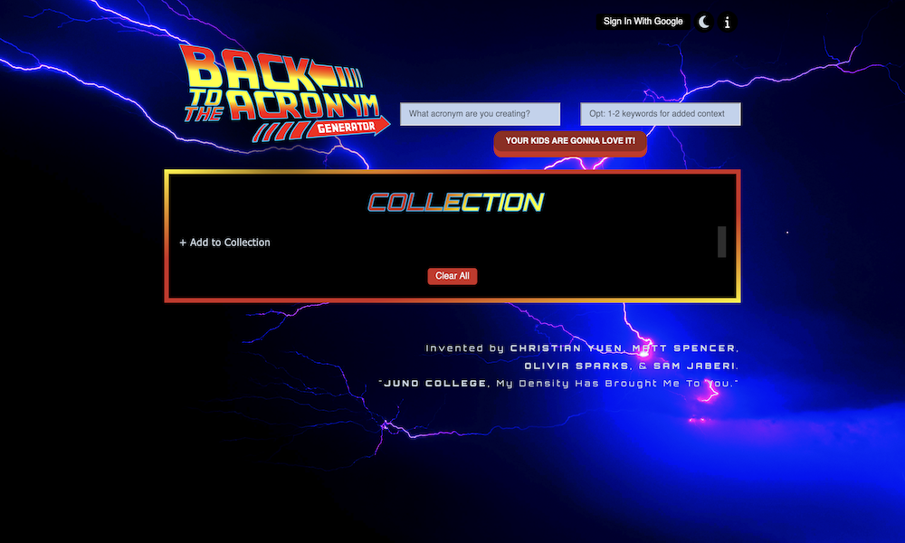 picture of Back to the Backronym website built by Christian Yuen